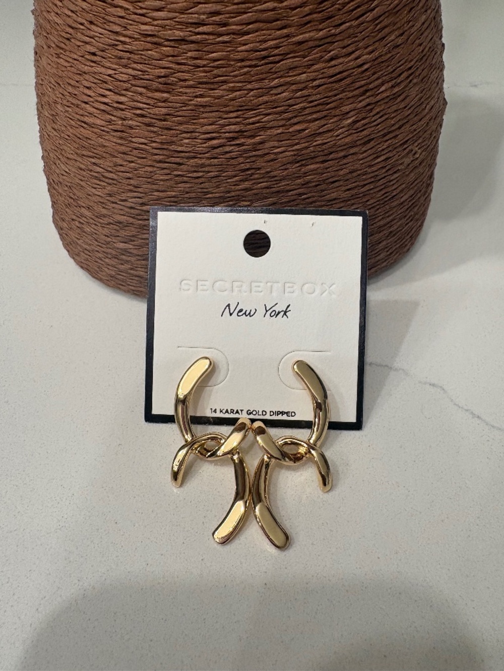 Secret Box New York  C Link  Gold Dipped  Earrings (M)